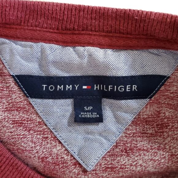 Tommy Hilfiger | Heathered Red Contrast Sweatshirt - Picture 4 of 5